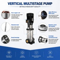Pompe multi-étages en acier inoxydable CDL pour alimentation de chaudière 5,5 kW 7,5 CV SS304 Eau chaude 120°C Haute pression