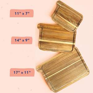 FSC-Juego de 3 tablas de cortar de Acacia para cocina, tabla de cortar de aceite mineral - Product Image 5