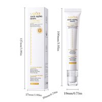 Crème pour les yeux au collagène et aux peptides de soie OEM SADOER, marque privée, 20g, anti-âge, raffermissante, réduit les pattes d'oie, produit de soin de la peau