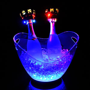 Fabricant de piles sèches personnalisées Club Serveur Discothèque Écran en soie transparent 2L <span class=keywords><strong>4L</strong></span> 8L 12L LED Seau à glace - Product Image 1