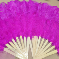 Éventail de luxe en plumes d'autruche, fait main, moelleux et grand, pour la danse du ventre, les spectacles, les concerts, les accessoires de mariage, marque florale
