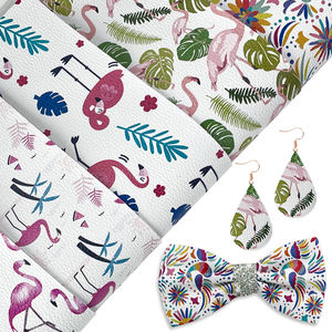 Tela estampada personalizada patrones de flamencos impresión PU cuero artificial sintético bonita tela de <span class=keywords><strong>polipiel</strong></span> para decoración/muebles - Product Image 5