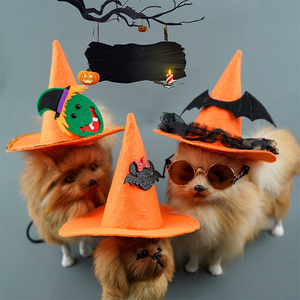 Joymay, venta al por mayor, sombrero de Mascota de bruja de Halloween, varios estilos, divertido sombrero de perro pequeño, disfraz de calabaza, gorra de fiesta para perros - Product Image 1