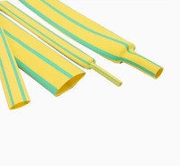 Tube thermorétractable isolant jaune et vert, tube thermorétractable en polyoléfine rayé jaune et vert aux couleurs alternées