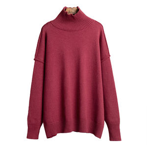 Patchwork Turtleneck <b>Sweater</b> Women Autumn Winter New Style Casual <b>Loose</b> Lazy Thickened <b>Sweater</b> <b>Knit</b> Pullover - Product Image 6