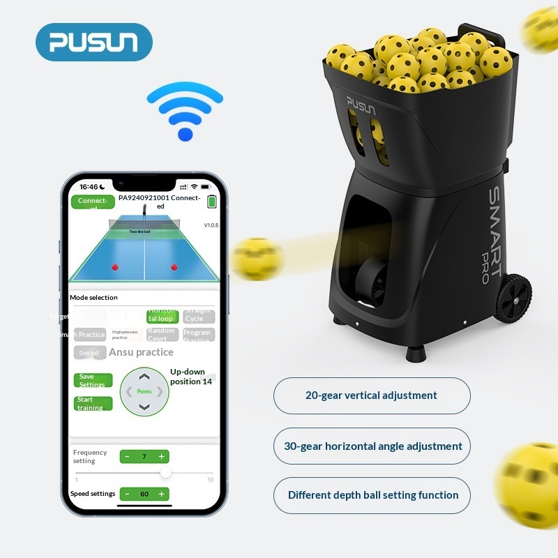 NewChance Bestseller Pusun Pickleball Machine PP-Smart Pro ABS Material Automatic Training APP Control Professional Training