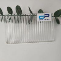 Panneau rayé côtelé de feuille acrylique cannelée transparente pour les cloisons décoratives intérieures en gros