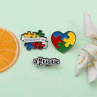 Broches en émail pour la sensibilisation à l'autisme, broches de puzzle colorées, badge de santé psychologique, bijoux cadeau pour les amis
