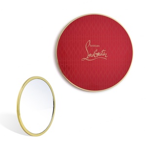 กระจกมือถือทรงกลมเดี่ยว พิมพ์ลายซิลค์สกรีนสีแดง ขอบโลหะ - Product Image 3