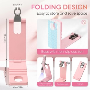 5-in-1 Cute Rabbit UV Nail <b>Lamp</b> Stand, Rechargeable LED Light with 3 Timer Modes, Foldable Stand for Cat Eye & Rhinestone Nails - Product Image 4