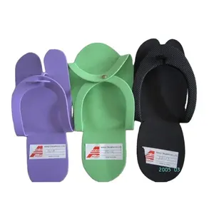 Hot sale custom logo single use sponge EVA slippers Anti-slip pedicure hotel disposable slippers for nail beauty salon