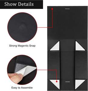 ISO9001 고급 마그네틱 박스 뚜껑 폐쇄 블랙 선물 상자 마그네틱 폐쇄 뚜껑이있는 단단한 판지 선물 상자 - Product Image 6