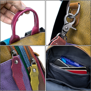 Zaino da <span class=keywords><strong>Donna</strong></span> <span class=keywords><strong>in</strong></span> Vera <span class=keywords><strong>Pelle</strong></span> Personalizzabile con Logo, Impermeabile, per Viaggi e Campeggio - Product Image 6