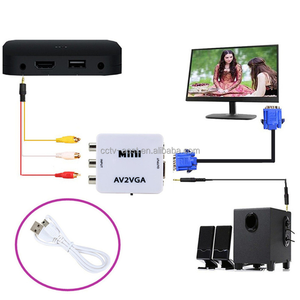 RCA AV to <strong>VGA</strong> Video Converter Converter with 3.5mm Audio AV2VGA / CVBS + Audio to PC HDTV Converter - Product Image 3