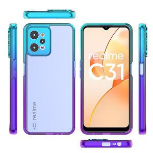 Coque transparente transparente en tpu pour <span class=keywords><strong>Realme</strong></span> <span class=keywords><strong>C31</strong></span> C30s C33 9i 5G 50i Prime, <span class=keywords><strong>prix</strong></span> d'usine, changement progressif de couleur - Product Image 6