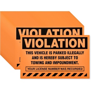 Etiquetas de advertencia de infracciones de estacionamiento privado impresas personalizadas con su logotipo para el sistema de advertencia de remolque de patrulla de seguridad - Product Image 1