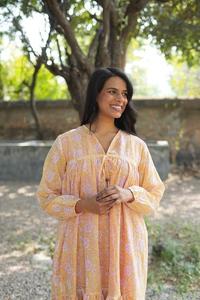 Vestido de algodón tejido acampanado con estilo para mujer, estampado en tonos sutiles, ligero, informal, de verano, ecológico, lavable, al por mayor - Product Image 4