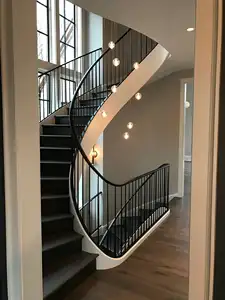 CBMmart Escalera de Caracol Kit Precios Escaleras interiores al aire libre Color negro Diseño de escalera de hierro forjado