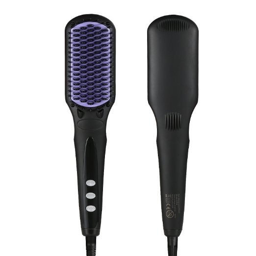 Best Quality Negative Ionic Anti-frizz Coating Teeth PTC Ceramic Heater LCD Screen Display Electric Hair Straightening Brush