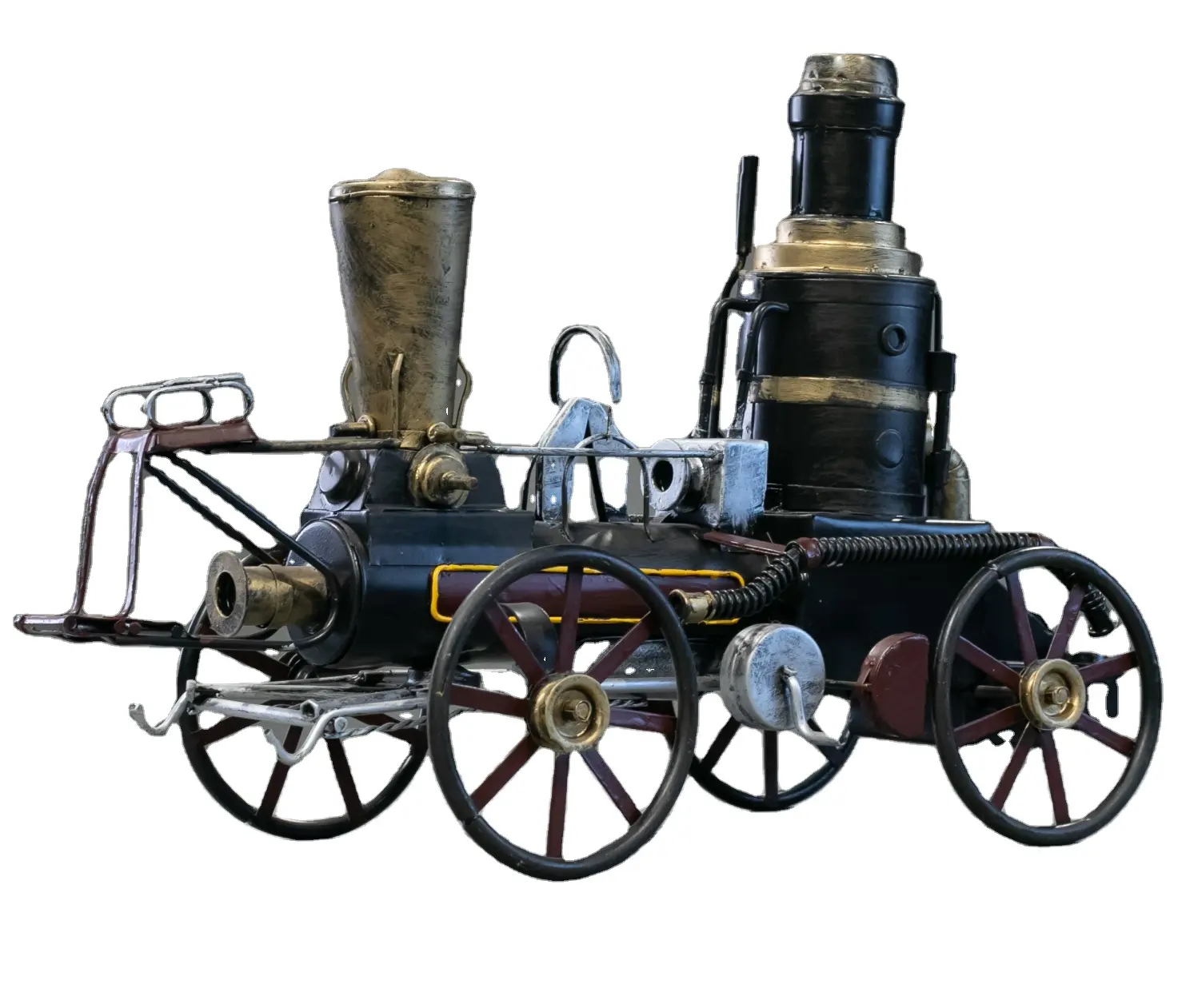 Yeni varış büyük açık ekipman buhar motoru tren antika parça tren sürmek