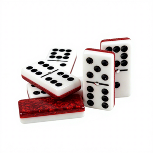 Juego de Dominó Acrílico de Dos Tonos, Doble Seis 6 Nueve, con Bloques de Dominó de Diferentes Tamaños para Juegos de Mesa de Casino - Product Image 3