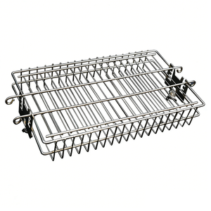 Panier de rôtissoire en acier inoxydable 304, robuste, pour camping extérieur, avec trou de 14 mm et profondeur réglable - Product Image 1