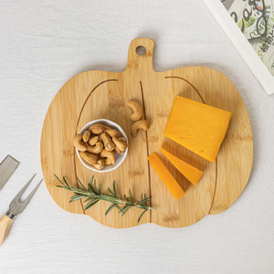 Planche à découper en bambou Hengyao Crafts en forme de citrouille 22x19x1.2cm, plateau créatif pour servir le fromage et les steaks, utilisation domestique portable - Product Image 1