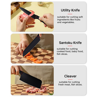 Yangjiang fabricant famille couteaux de cuisine avec poignée en PP Super Sharp 3 pièces ensemble de couteaux Santoku couperet couteau utilitaire
