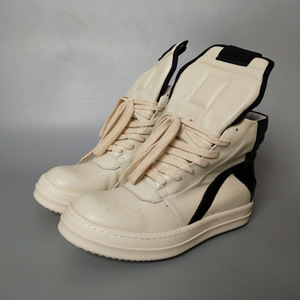 2026 Qualité supérieure Chaussures montantes pour hommes et baskets montantes pour femmes, noires à lacets, en cuir de luxe de créateur <span class=keywords><strong>Owens</strong></span>, à semelle épaisse, style <span class=keywords><strong>bottes</strong></span> Ricks décontractées et plates - Product Image 6