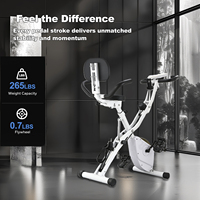 Vélo d'appartement pliable avec volant d'inertie de 1,6 kg, résistance magnétique réglable et moniteur d'activité