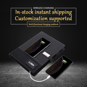 Bloc-notes personnalisé A5 avec batterie externe 8000 mAh et support de <span class=keywords><strong>téléphone</strong></span>, couverture rigide en cuir PU, cadeau, fournitures de bureau pour la promotion de l'entreprise - Product Image 3