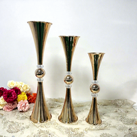 Grand vase moderne en métal pour centre de table de mariage, décoration de réception, banquet, fête, décoration florale de table