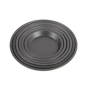 Non-Stick Metal Pizza Pan 6 7 8 9 10 11 12 Inch Shallow Cake Mold Wide Rimmed For Baking - Product Image 1