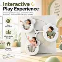 Manège Mini-Grande Roue Thème Nuage pour Aire de Jeux Intérieure, Équipement de Jeu Doux pour Enfants, Rotation Automatique, Carrousel 3 Places