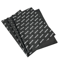 Papier de soie noir métallisé, papier d'emballage pour vêtements avec logo personnalisé imprimé, papier d'emballage motif vache