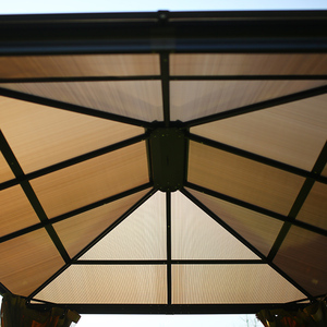 Toit de polycarbonate de <span class=keywords><strong>belvédère</strong></span> en aluminium de luxe extérieur de toit rigide de jardin en métal de cadre en métal de belvédè - Product Image 4