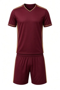 Conjunto de Camiseta de Fútbol para Hombre, Manga Corta, Cuello en V, Degradado Azul y Blanco, Absorbe la Humedad, 100% Poliéster, Corte Regular para Adultos - Product Image 2