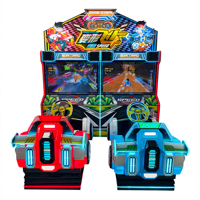 2 Players Dynamic Children Metal Coin Operated Arcade Speed Car Racing Game Machine with 1 Year Warranty for Kids Park