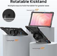 360 °   Casing Tablet Tali Tangan Putar untuk Samsung Galaxy Tab S12 Ultra 14.6 Inci X940/SM-X946 Penutup Tali Bahu Tugas Berat