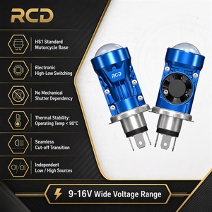 Faro LED Delantero para Motocicleta RCD de Doble Color, Bombilla con 2 Lentes Proyectoras, 6000K Blanco Ámbar <span class=keywords><strong>Amarillo</strong></span>, Luz Alta/Baja, Actualización Retrofit - Product Image 2