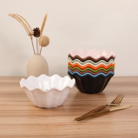 Bol à salade de fruits et légumes en mélamine écologique, durable et créatif, 6,5 pouces, avec bord festonné, passe au lave-vaisselle, pour la maison et l'hôtel