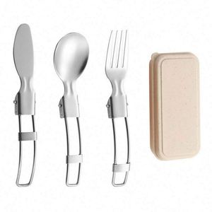 Cubertería Plegable de Acero Inoxidable 304 para Viajes, Campismo y Aire Libre, Estilo Moderno y Minimalista - Product Image 1