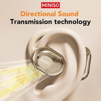 Casque sans fil MINISO M61 à réduction de bruit, son stéréo HiFi sans perte, casque sport OWS avec traduction IA