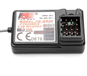 Flysky <span class=keywords><strong>FS</strong></span>-GR3E 3 Canales 2.4G GR3E con Failsafe, Actualización de GT3B GR3C para Coche RC, Camión, Barco <span class=keywords><strong>GT2</strong></span> - Product Image 1