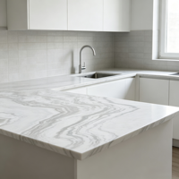 Dalle de marbre naturel blanc moderne, grande dalle de pierre résistante aux rayures, comptoir d'îlot de cuisine, longue durée de vie, pour dessus de table basse