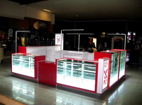 Comptoir de présentation de bijoux en verre trempé assemblé avec éclairage LED en acier inoxydable pour magasin de détail, centre commercial, kiosque de luxe