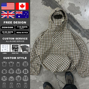 เสื้อฮู้ดดี้ผู้ชาย KingSen OEM รุ่นสปริง ลายพิมพ์วินเทจ ระบายอากาศได้ดี เป็นมิตรกับสิ่งแวดล้อม ทรงหลวม ซิปครึ่งตัว สไตล์สตรีทแวร์ - Product Image 2