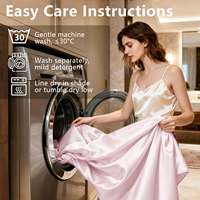 Ensemble de linge de lit en soie artificielle, taies d'oreiller en satin, drap-housse, housse de couette quatre pièces, toucher doux et frais pour chambre à coucher - Vente en gros