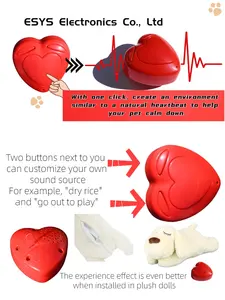 Rotes Herz-Shape-Spielzeug Plüsch-Spielzeug Schallmodul Herzschlag Beruhigungsspielzeug Modul