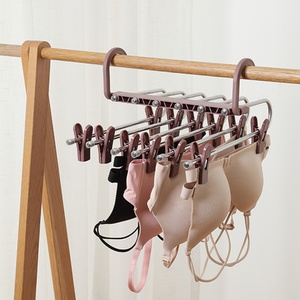 Space Saver 6 in 1 Multifunction Trouser Scarf Pant Hangers Multi Layer Magic Folding Stainless Steel Clothes Hanging Rac <b>Clips</b> - Product Image 3